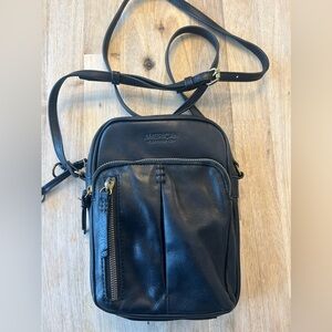American Leather Co Cleveland Black Leather Crossbody Satchel Bag